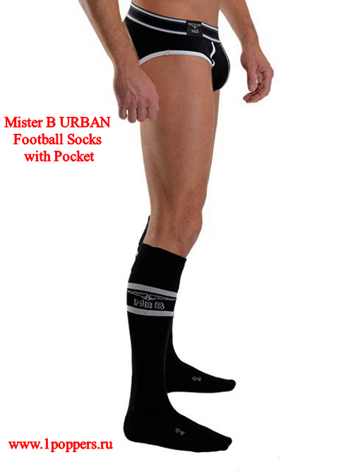 Mister B URBAN Football Socks with Pocket Black