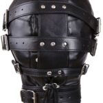 Регулируемый кожаный БДСМ шлем маска сабмиссива