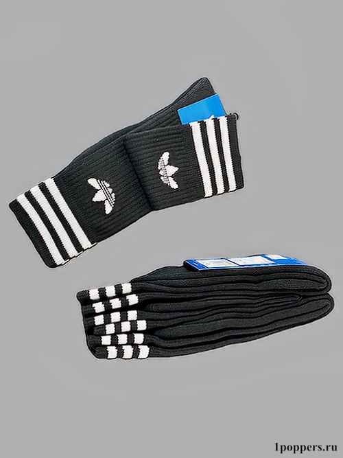 Высокие спортивные носки Adidas original 3 pack (черные)