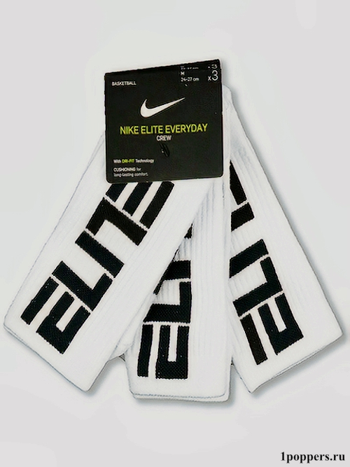 Nike Elite Everyday crew 3 pack белые