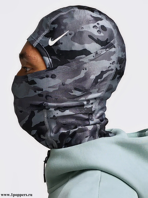 Снуд для спорта Nike Pro Ski Mask серый камуфляж