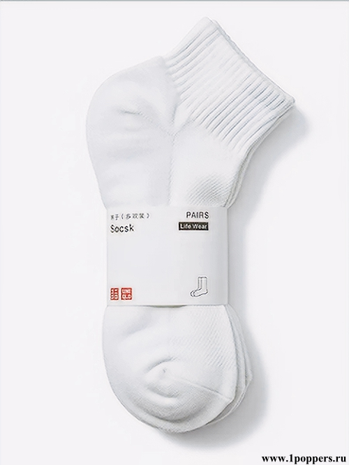 Базовые белые короткие носки для мужчин