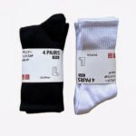 высокие носки Uniqlo 4 пары черный белый цвет